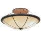 Meyda Lighting Commerce 72" 8-Light Cafe Noir Semi-flush Mount Ceiling Light With Whitestone Idalight Shade Glass