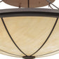 Meyda Lighting Commerce 72" 8-Light Cafe Noir Semi-flush Mount Ceiling Light With Whitestone Idalight Shade Glass