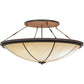 Meyda Lighting Commerce 72" 8-Light Cafe Noir Semi-flush Mount Ceiling Light With Whitestone Idalight Shade Glass