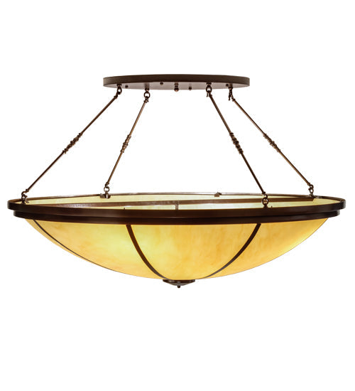 Meyda Lighting Commerce 72" 8-Light Copper Vein Semi-flush Mount Ceiling Light With Tawnyrock Idalight Shade Glass