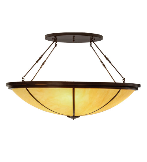 Meyda Lighting Commerce 72" 8-Light Copper Vein Semi-flush Mount Ceiling Light With Tawnyrock Idalight Shade Glass