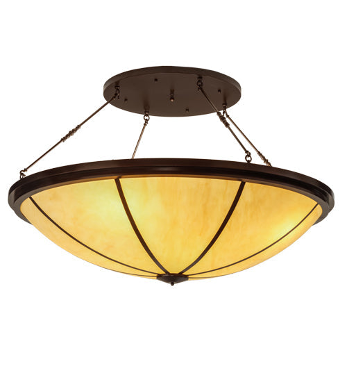Meyda Lighting Commerce 72" 8-Light Copper Vein Semi-flush Mount Ceiling Light With Tawnyrock Idalight Shade Glass
