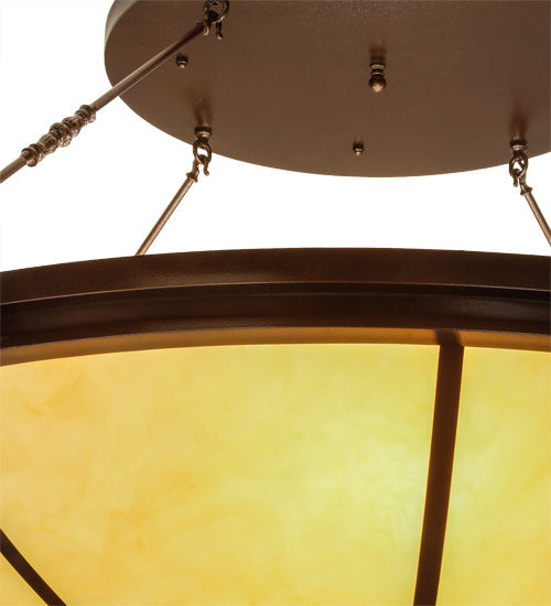 Meyda Lighting Commerce 72" 8-Light Copper Vein Semi-flush Mount Ceiling Light With Tawnyrock Idalight Shade Glass