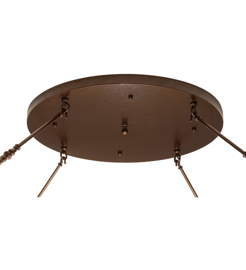 Meyda Lighting Commerce 72" 8-Light Copper Vein Semi-flush Mount Ceiling Light With Tawnyrock Idalight Shade Glass