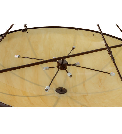 Meyda Lighting Commerce 72" 8-Light Copper Vein Semi-flush Mount Ceiling Light With Tawnyrock Idalight Shade Glass