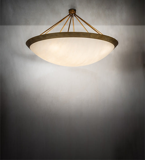 Meyda Lighting Commerce 72" 8-Light Gonze Matte Inverted Pendant Light With Fleshtone Idalight Shade
