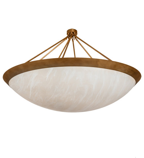 Meyda Lighting Commerce 72" 8-Light Gonze Matte Inverted Pendant Light With Fleshtone Idalight Shade
