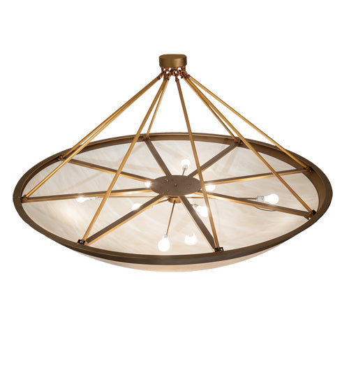 Meyda Lighting Commerce 72" 8-Light Gonze Matte Inverted Pendant Light With Fleshtone Idalight Shade