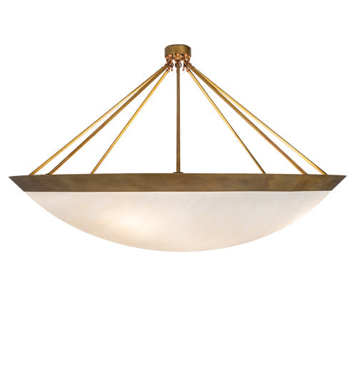 Meyda Lighting Commerce 72" 8-Light Gonze Matte Inverted Pendant Light With Fleshtone Idalight Shade