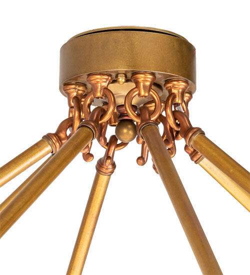 Meyda Lighting Commerce 72" 8-Light Gonze Matte Inverted Pendant Light With Fleshtone Idalight Shade