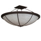 Meyda Lighting Commerce 72" 8-Light Rococco Semi-flush Mount Light With Beige Fleshtone Idalight Shade