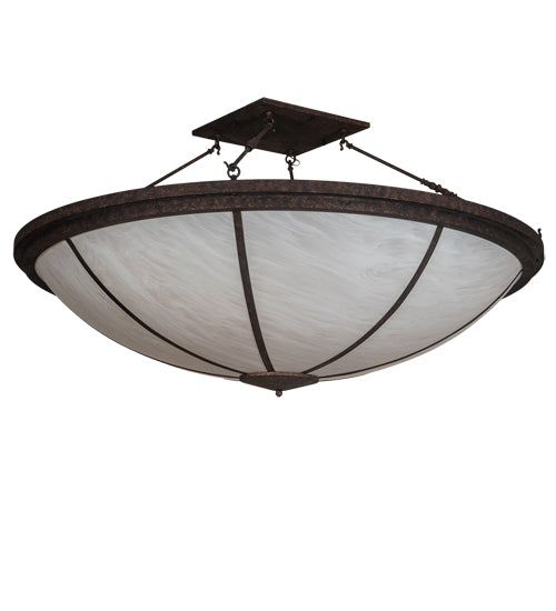 Meyda Lighting Commerce 72" 8-Light Rococco Semi-flush Mount Light With Beige Fleshtone Idalight Shade