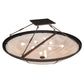 Meyda Lighting Commerce 72" 8-Light Rococco Semi-flush Mount Light With Beige Fleshtone Idalight Shade