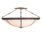 Meyda Lighting Commerce 72" 8-Light Rococco Semi-flush Mount Light With Beige Fleshtone Idalight Shade