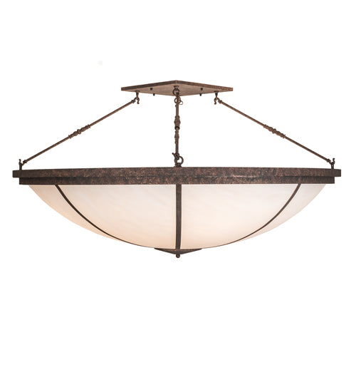 Meyda Lighting Commerce 72" 8-Light Rococco Semi-flush Mount Light With Beige Fleshtone Idalight Shade