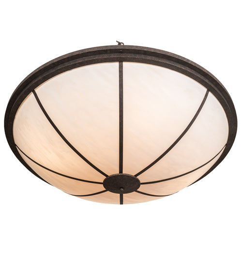 Meyda Lighting Commerce 72" 8-Light Rococco Semi-flush Mount Light With Beige Fleshtone Idalight Shade