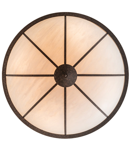 Meyda Lighting Commerce 72" 8-Light Rococco Semi-flush Mount Light With Beige Fleshtone Idalight Shade