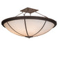Meyda Lighting Commerce 72" 8-Light Rococco Semi-flush Mount Light With Beige Fleshtone Idalight Shade