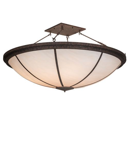 Meyda Lighting Commerce 72" 8-Light Rococco Semi-flush Mount Light With Beige Fleshtone Idalight Shade
