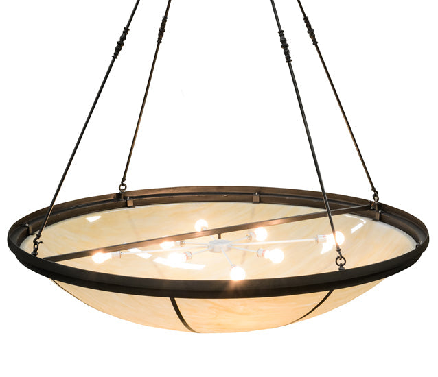 Meyda Lighting Commerce 72" 8-Light Timeless Bronze Semi-flush Mount Ceiling Light With Sahara Taupe Idalight Shade Glass