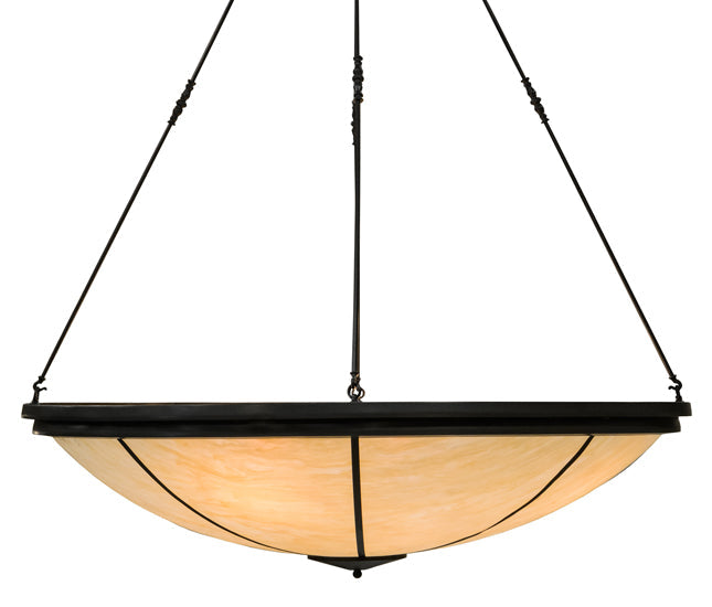 Meyda Lighting Commerce 72" 8-Light Timeless Bronze Semi-flush Mount Ceiling Light With Sahara Taupe Idalight Shade Glass