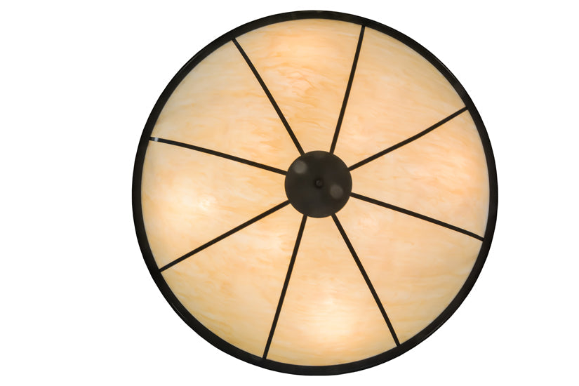 Meyda Lighting Commerce 72" 8-Light Timeless Bronze Semi-flush Mount Ceiling Light With Sahara Taupe Idalight Shade Glass