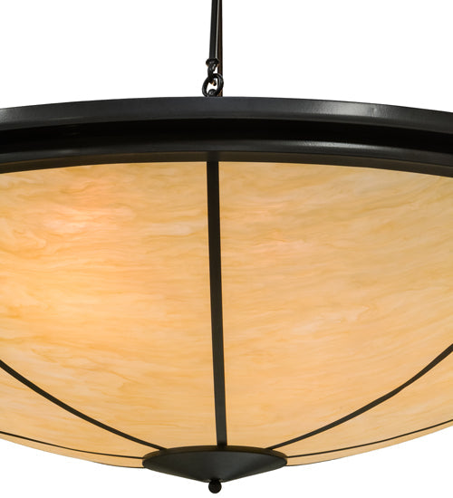 Meyda Lighting Commerce 72" 8-Light Timeless Bronze Semi-flush Mount Ceiling Light With Sahara Taupe Idalight Shade Glass