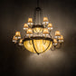 Meyda Lighting Commerce 74" 24-Light 2-Tier Mahogany Bronze Sportsman Chandelier With Beige Travertine Idalight Shade Glass