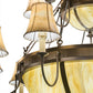 Meyda Lighting Commerce 74" 24-Light 2-Tier Mahogany Bronze Sportsman Chandelier With Beige Travertine Idalight Shade Glass