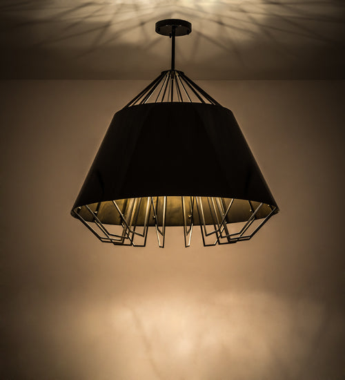 Meyda Lighting Complejo 44" 8-Light Mirror Black & Antique Copper Pendant Light