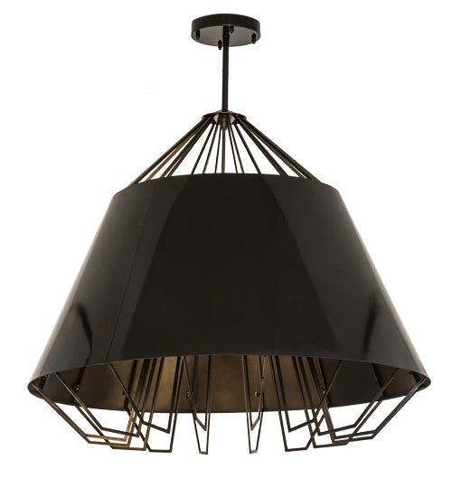 Meyda Lighting Complejo 44" 8-Light Mirror Black & Antique Copper Pendant Light