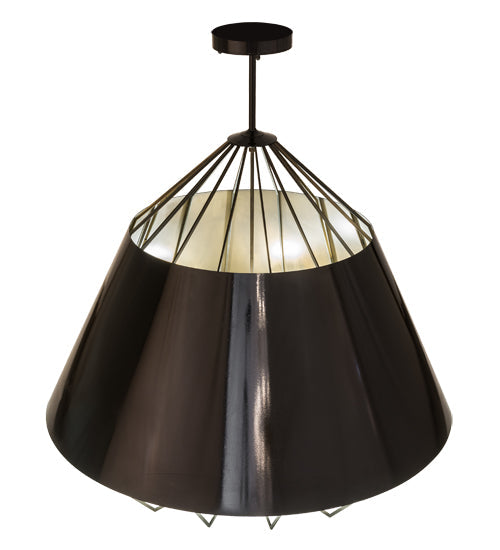 Meyda Lighting Complejo 44" 8-Light Mirror Black & Antique Copper Pendant Light