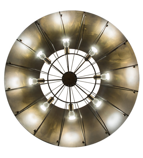Meyda Lighting Complejo 44" 8-Light Mirror Black & Antique Copper Pendant Light