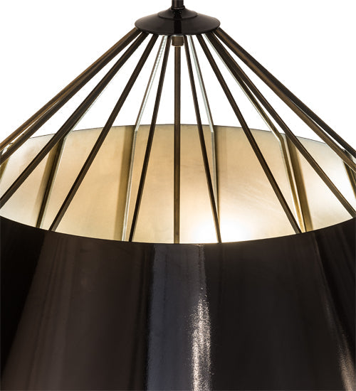 Meyda Lighting Complejo 44" 8-Light Mirror Black & Antique Copper Pendant Light