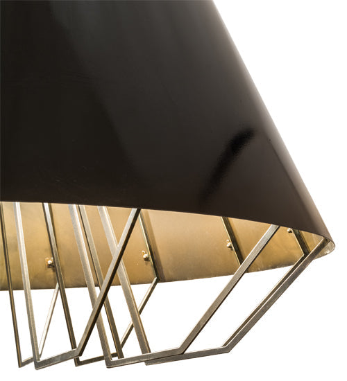 Meyda Lighting Complejo 44" 8-Light Mirror Black & Antique Copper Pendant Light