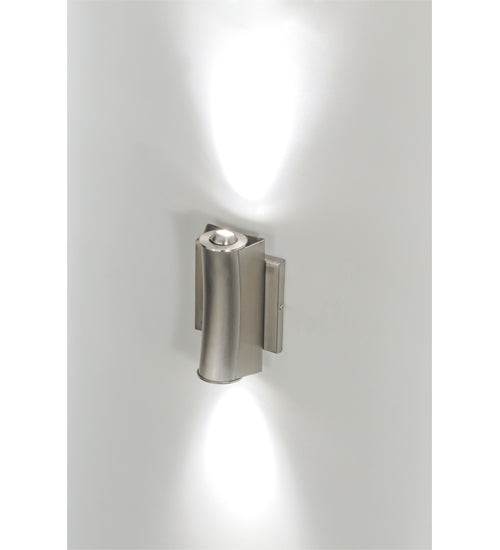Meyda Lighting Concave 4" 2-Light LED Brushed Stainless Steel Wall Sconce