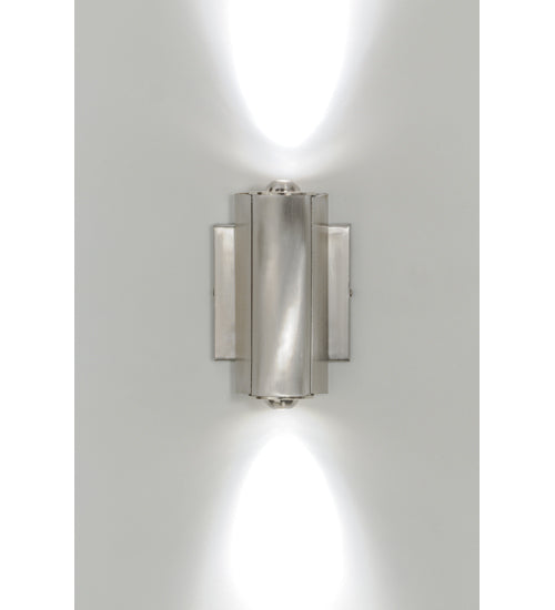 Meyda Lighting Concave 4" 2-Light LED Brushed Stainless Steel Wall Sconce