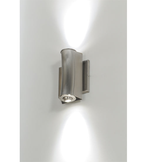 Meyda Lighting Concave 4" 2-Light LED Brushed Stainless Steel Wall Sconce