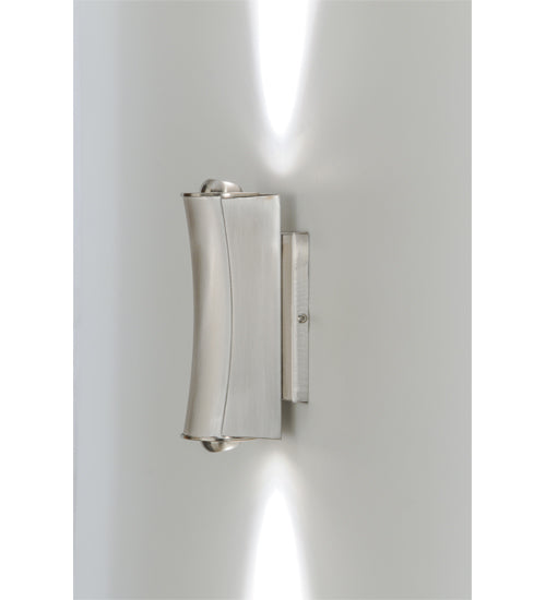 Meyda Lighting Concave 4" 2-Light LED Brushed Stainless Steel Wall Sconce