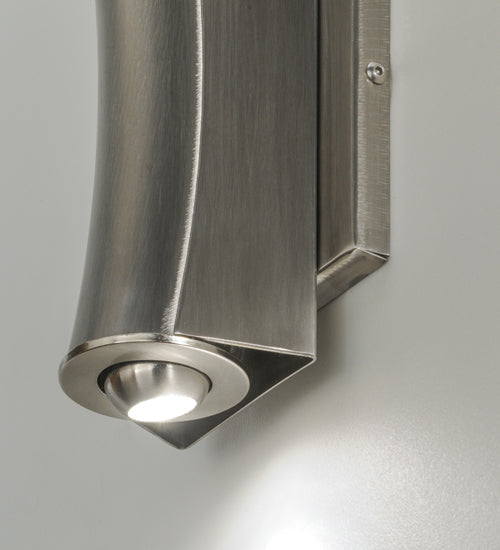 Meyda Lighting Concave 4" 2-Light LED Brushed Stainless Steel Wall Sconce