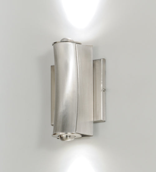 Meyda Lighting Concave 4" 2-Light LED Brushed Stainless Steel Wall Sconce