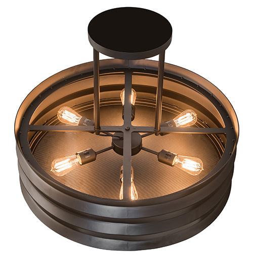 Meyda Lighting Concertina 30" 6-Light Oil Rubbed Bronze Pendant Light