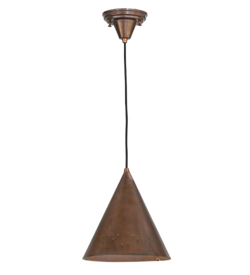 Meyda Lighting Cone 10" Vintage Copper Rivet Constellation Pendant Light
