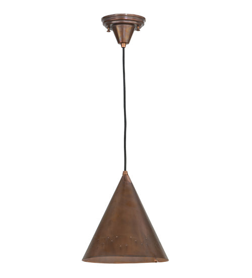 Meyda Lighting Cone 10" Vintage Copper Rivet Constellation Pendant Light