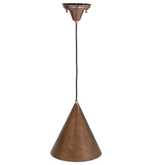 Meyda Lighting Cone 10" Vintage Copper Rivet Constellation Pendant Light