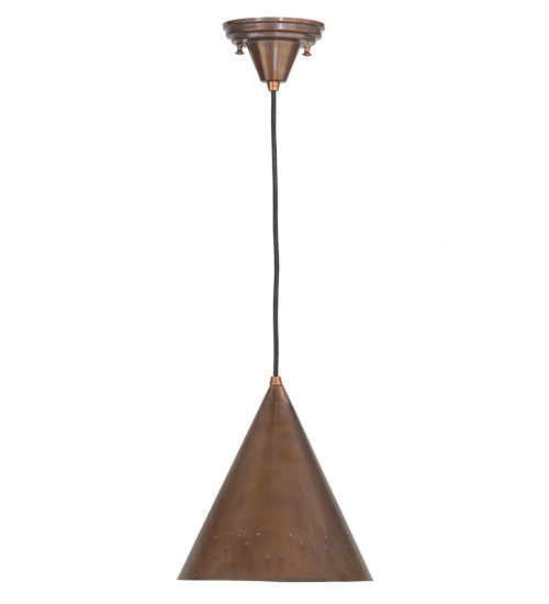 Meyda Lighting Cone 10" Vintage Copper Rivet Constellation Pendant Light