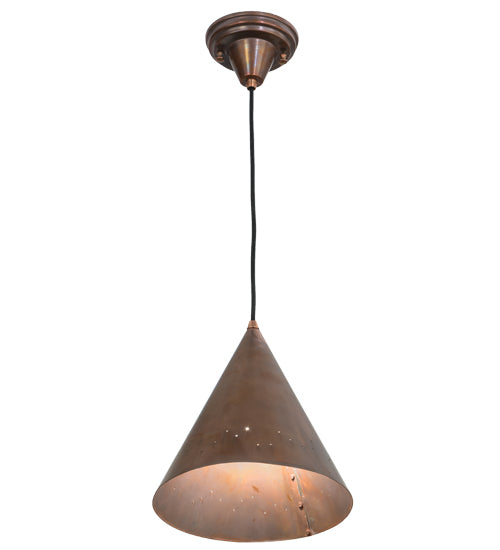 Meyda Lighting Cone 10" Vintage Copper Rivet Constellation Pendant Light