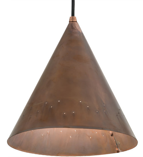 Meyda Lighting Cone 10" Vintage Copper Rivet Constellation Pendant Light
