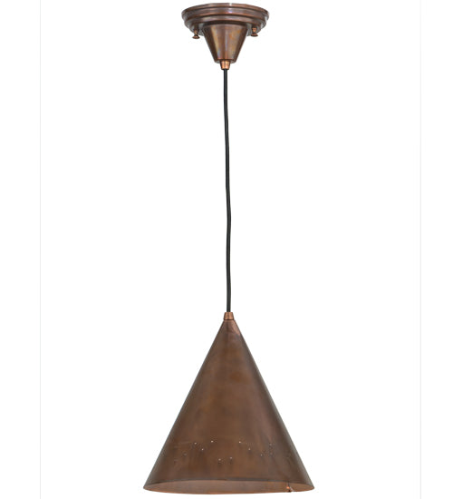 Meyda Lighting Cone 10" Vintage Copper Rivet Constellation Pendant Light