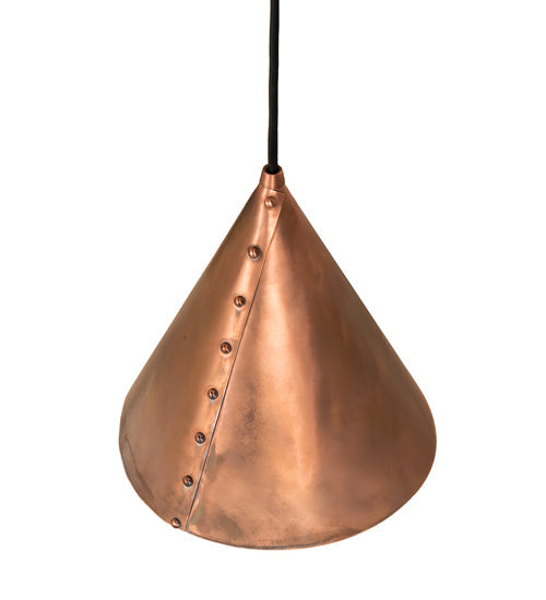 Meyda Lighting Cone 10" Vintage Copper Rivet Pendant Light